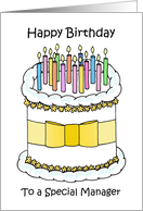 Happy Birthday to Manager Cake and Candles card