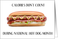 National Hot Dog Month July Delicious Hot Dog card