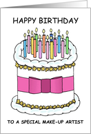 Happy Birthday to Make Up Artist Cake and Candles card