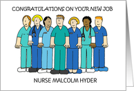 Congratulations on New Job for Nurse to Customise Any Name card