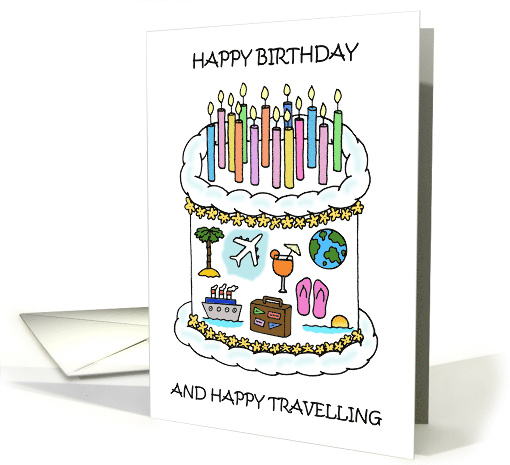 Happy Birthday to Traveller Cake Candles and Travel Icon... (1694360)