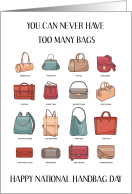 Happy National Handbag Day October 10th Different Styles of Handbags card