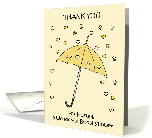 Thank You for the Bridal Shower Lemon Confetti and Umbrella card