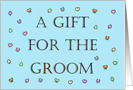 A Gift for the Groom Pastel Colored Confetti and Lettering card