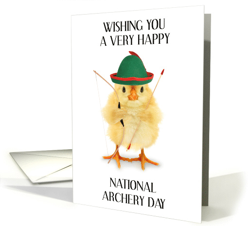 National Archery Day May Chick Dressed as Robin Hood card (1734426)