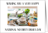 No Dirty Dishes Day May 18th Dirty Dishes in a Sink card