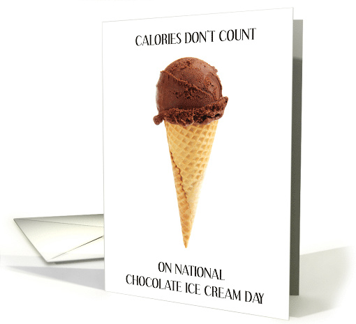 National Ice Cream Day June 7th Chocolate Ice Cream Cone card