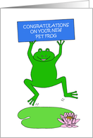 Congratulations on New Pet Frog Leaping from Lily Pad card