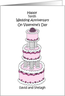 Wedding Anniversary on Valentine’s Day Year and Names to Personalize card