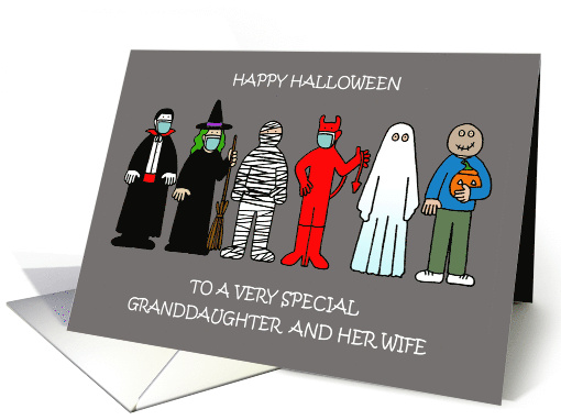 Happy Halloween Granddaughter and Her Wife Spooky Costumes card