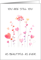 Thinking of You After Hair Loss Heart Shaped Flowers card