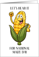 National Maize Day November Smiling Cartoon Corn on the Cob card