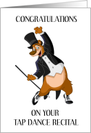 Congratulations on Tap Dance Recital Bear in Top Hat and Tails card