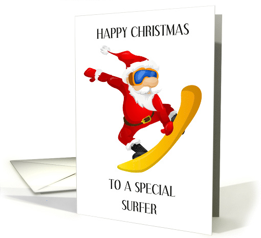 Happy Birthday to Surfer Father Christmas Surfing card (1752458)