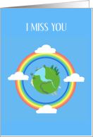 I Miss You Gay Rainbow Around the Globe card