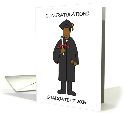 Graduation 2024 Congratulations For Him Cartoon Humor card (1753734)