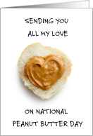 National Peanut Butter Day January 23rd Romantic Heart card