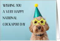 National Cockapoo Day May 1st Dog in Party Hat and Novelty Glasses card