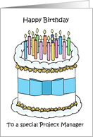Happy Birthday to Project Manager Cake and Candle card