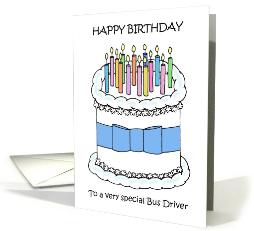 Happy Birthday to Bus Driver Cake and Candles card (1769160)
