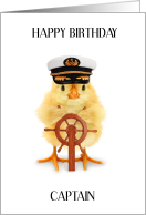 Happy Birthday for Ship’s Captain Chick Turning a Steering Wheel card