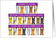 Congratulations and Thanks 2 Year Work Anniversary David card