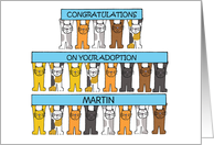 Congratulations On Your Adoption For Boy Cute Cats card
