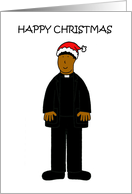 Happy Christmas to Male African American Vicar or Pastor card
