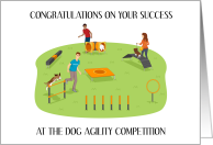 Dog Agility Competition Success Congratulations card