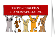 Happy Retirement to Vet Cartoon Animals card