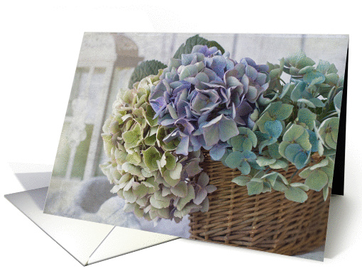 Fall Hydrangea Basket Watercolor Blank card (1401012)