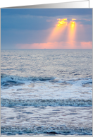 Blue Ocean with Golden Sun Rays Blank Any Occasion card