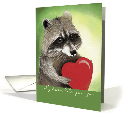 Happy Birthday Card, Love Bandit Raccoon card (1060655)