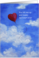Love Heart Balloon, Happy Birthday card