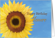 Happy Birthday Memere, Bright Yellow Sunflower Birthday card