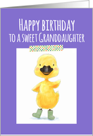 Happy Birthday to a Sweet Granddaughter, Yellow Duckling, Purple card