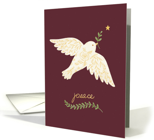 Peaceful Dove with Greenery and Star Holiday Design card (1697068)