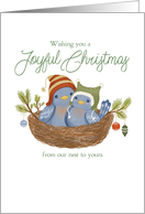 Joyful Christmas with Birds in a Nest from Both of Us card