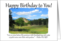 Happy Birthday Mountain - Christian card