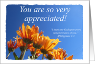 You Are Appreciated - Orange Flowers card