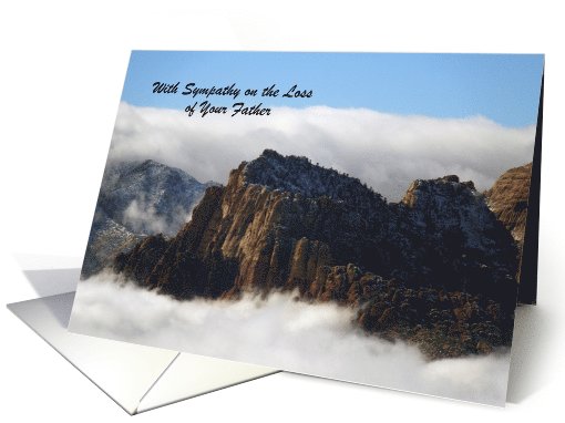 Loss of Father Dad Condolences Sympathy Custom Nestled in Clouds card