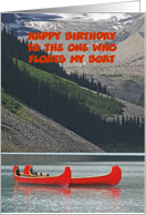 Happy Birthday Canoeing Custom Mountains Canoes Boats card
