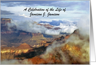 Celebration of Life Invitation Memorial Service Custom Grand Canyon card