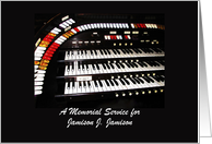 Memorial Service Invitation, Ancient Organ, Customize Cover/Inside card
