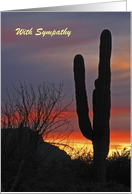 With Sympathy, Cactus at Sunset, Personalize Cover/Inside card