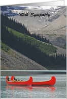With Sympathy, Mountain Canoes, Personalize Cover/Inside card