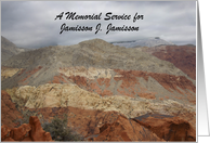 Memorial Service Invitation, Mountains, Clouds, Personalize In/Out card