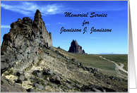 Memorial Service Invitation, Shiprock, Personalize Front and Inside card