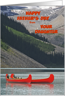 Happy Father’s Day from Daughter, Mountain Canoes, Personalize card