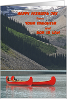Happy Father’s Day from Daughter and Son in Law, Mountain Canoes card